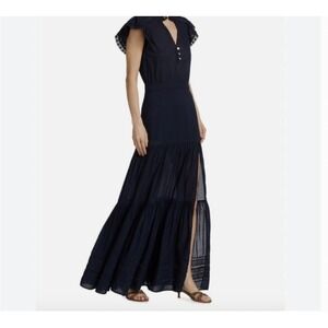 Veronica Beard‎ SATORI LACE-TRIMMED COTTON MAXI DRESS Size 14